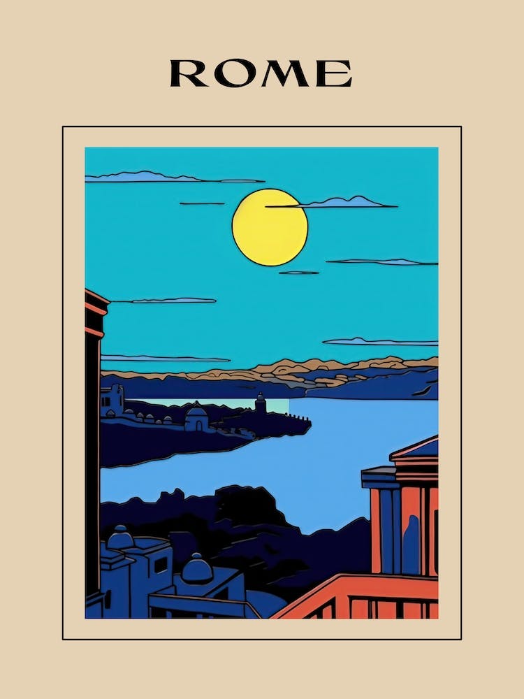 Minimal Design Style Of Rome, Italy 1 Poster