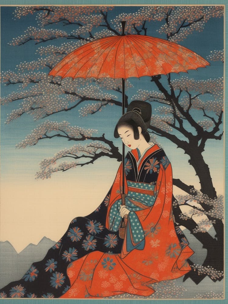 Shikisai No Oka, Japan Vintage Travel Art 2