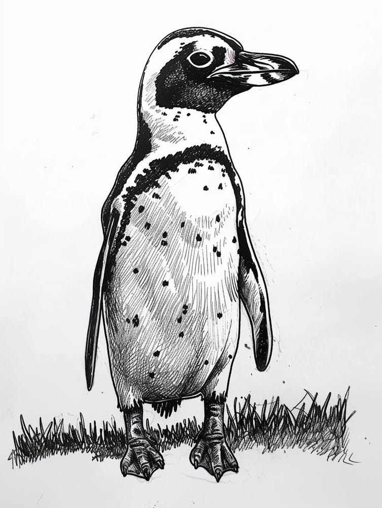 African Penguin Standing Tall And Proud 1
