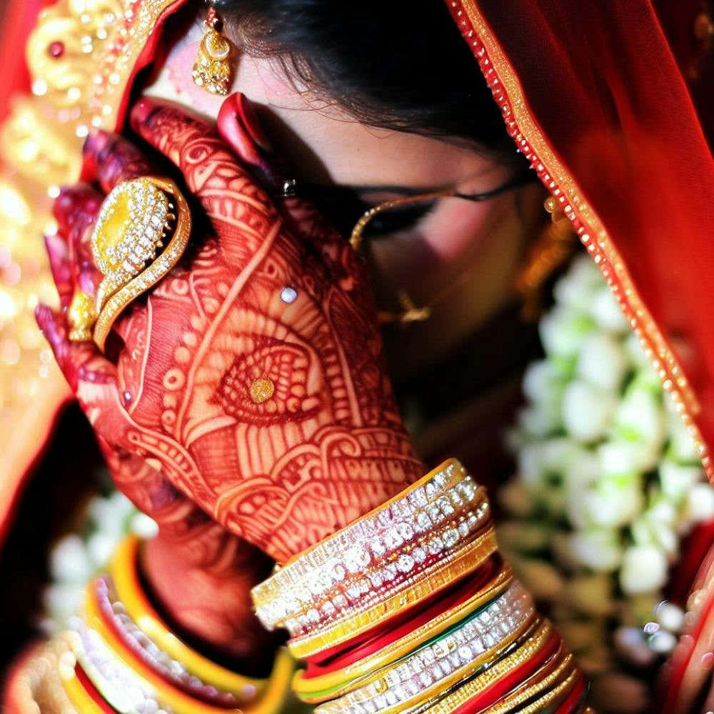 Bride with Mehndi