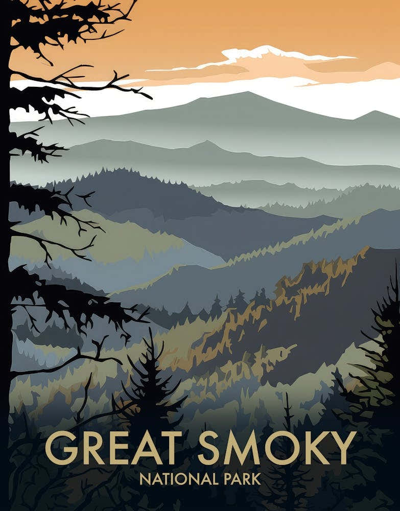 Great Smoky National Park Vintage Travel Poster 12