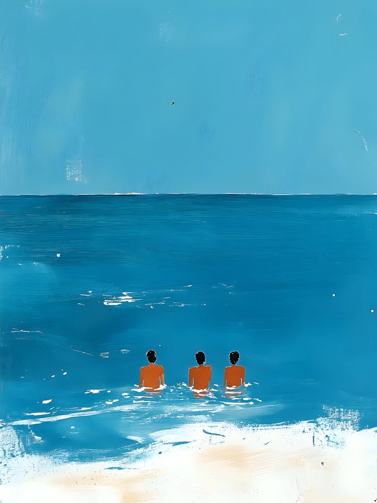 Three Men In The Ocean