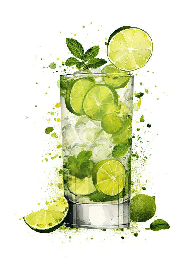 Illustration Mojito Floral Infusion Cocktail 1