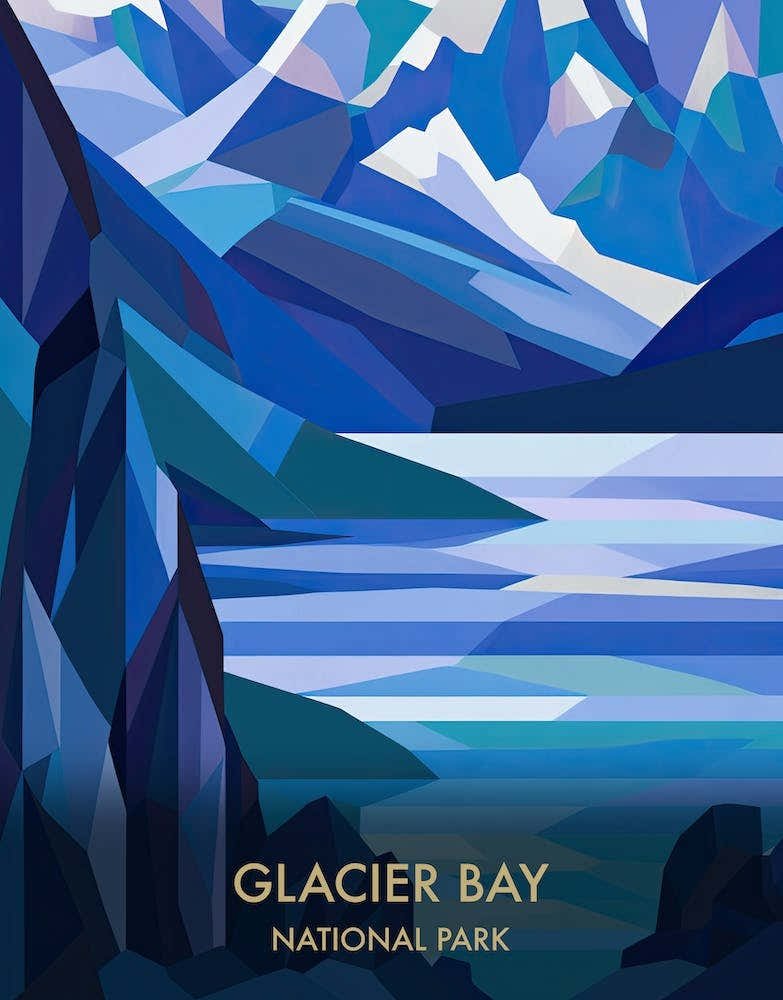Glacier Bay National Park Travel Poster Matisse Style 1