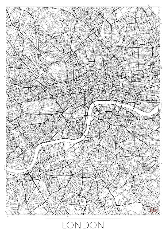 London Map Minimal Line