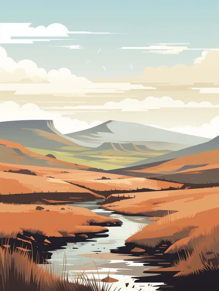 Brecon Beacons National Park Wales 4 Hiking Trail Landscape