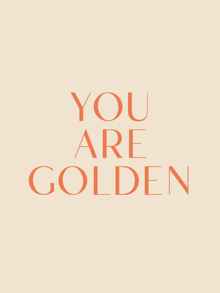 You Are Golden Bohemian Orange Quote Wall