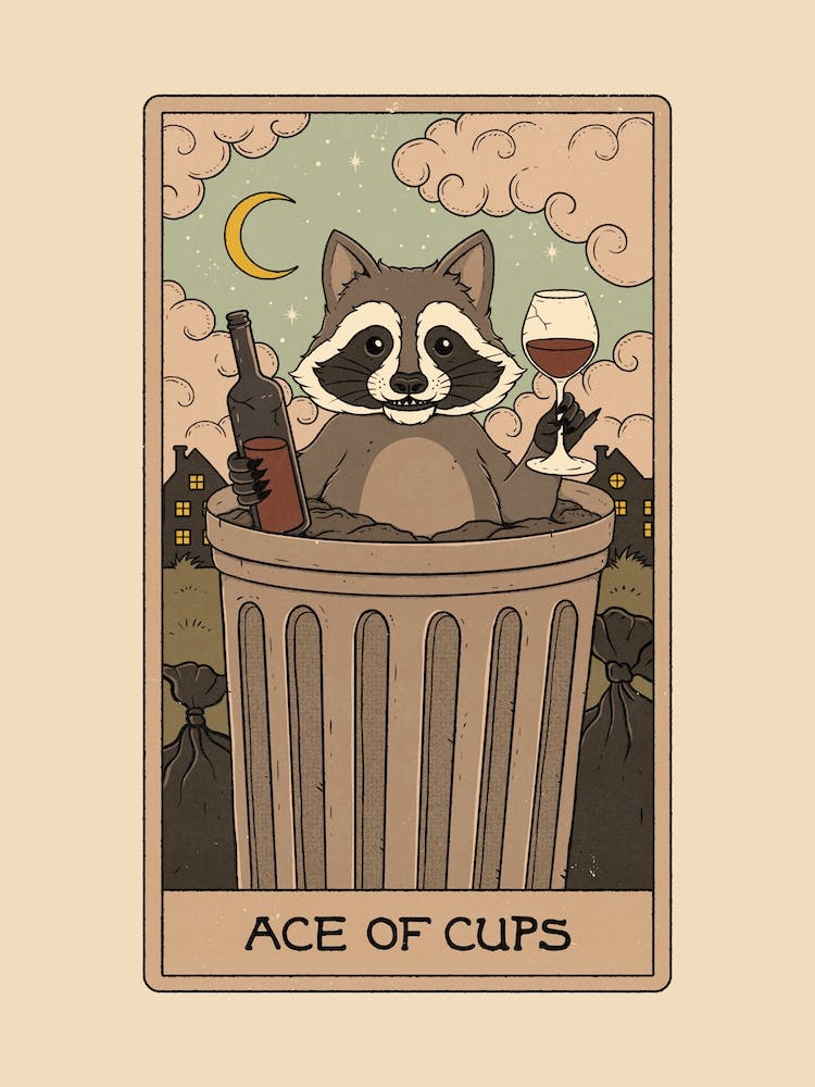 Ace Of Cups   Raccoons Tarot