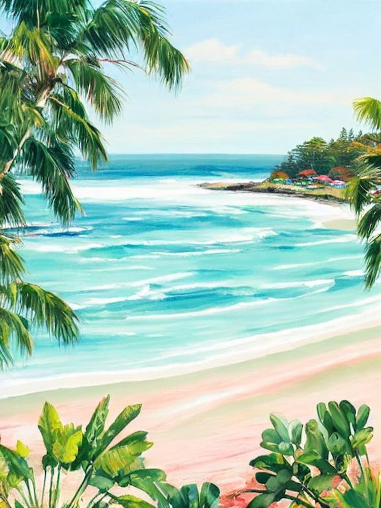 Coolangatta Beach, Australia Contemporary Illustration 1