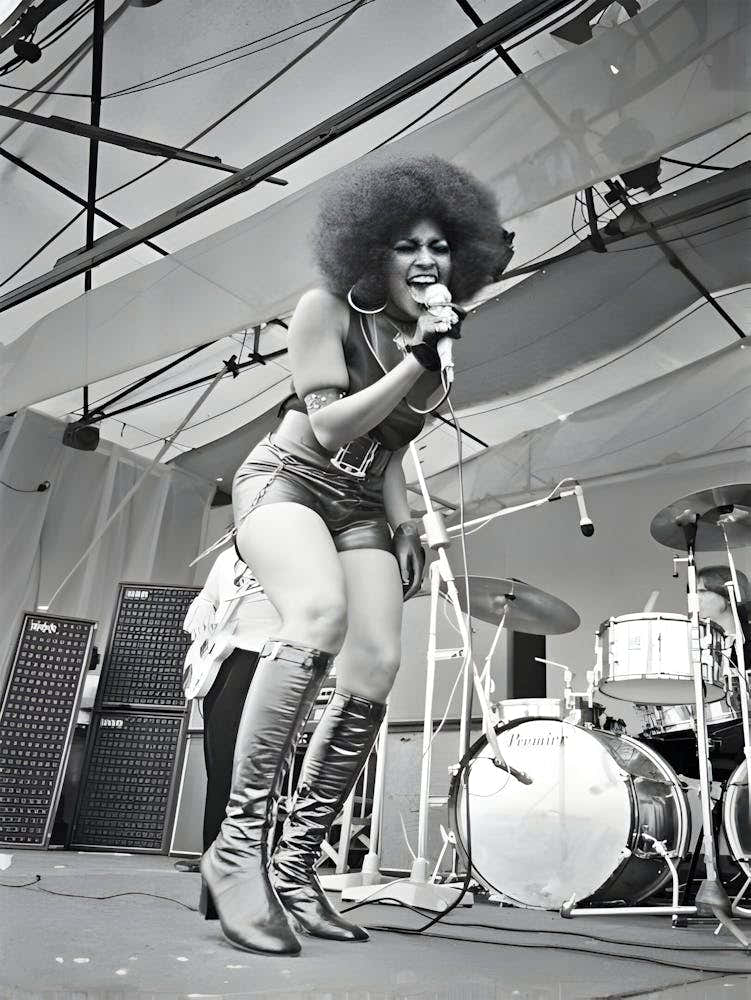 Marsha Hunt Sings At The Isle Of Wight Music Festival On Saturday 30th August 1969