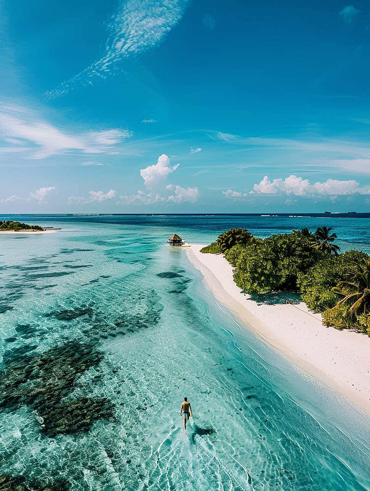 Sand Island In The Maldives