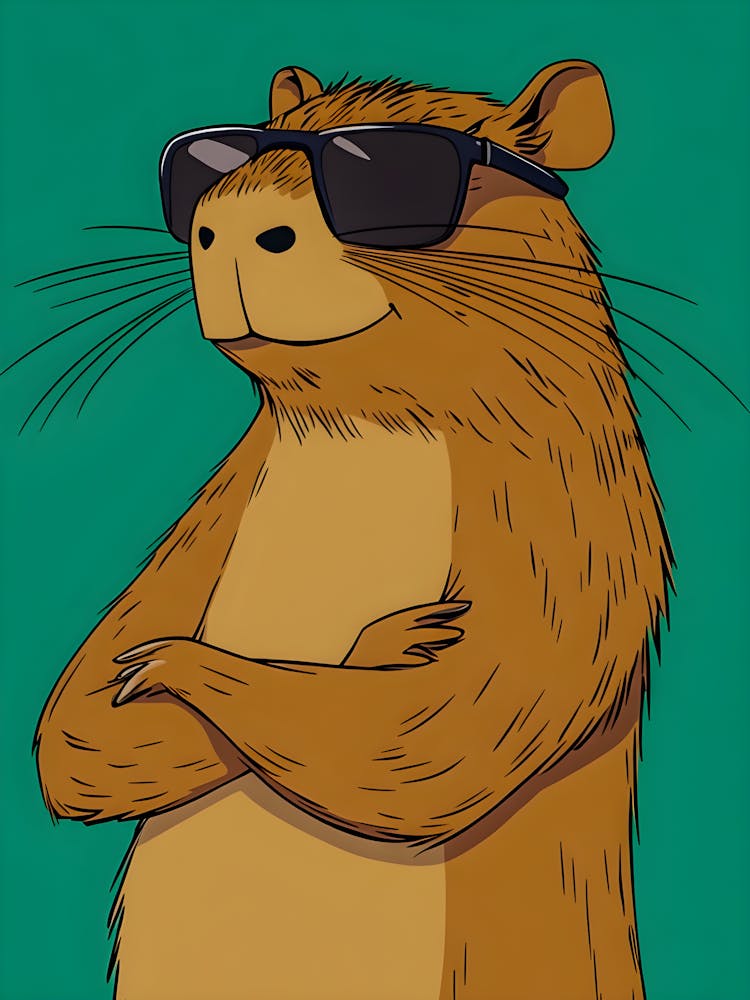 Relaxed Critter Cartoon - Modern Pop Art Poster