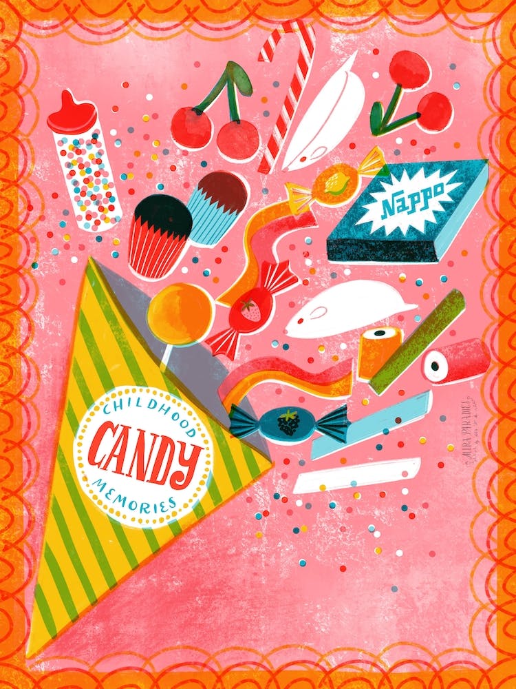 Screen Print Childhood Memories Candy