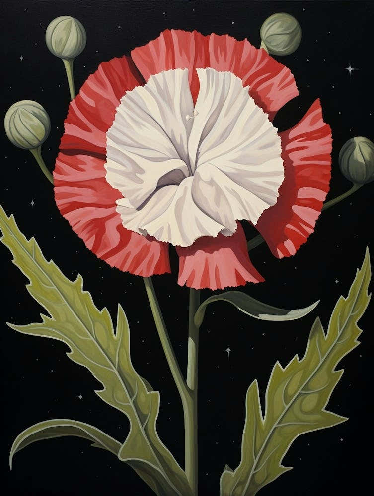 Carnation Dianthus 1 Hilma Af Klint Inspired Flower Illustration