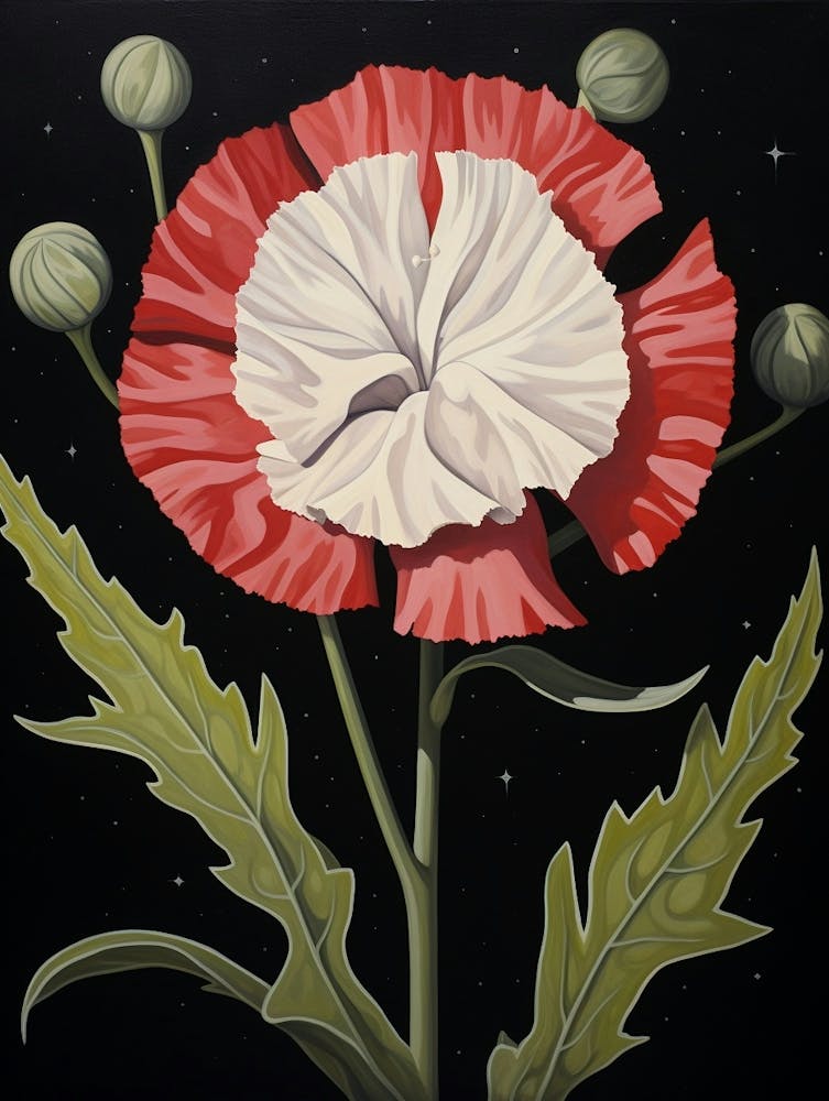 Carnation Dianthus 1 Hilma Af Klint Inspired Flower Illustration
