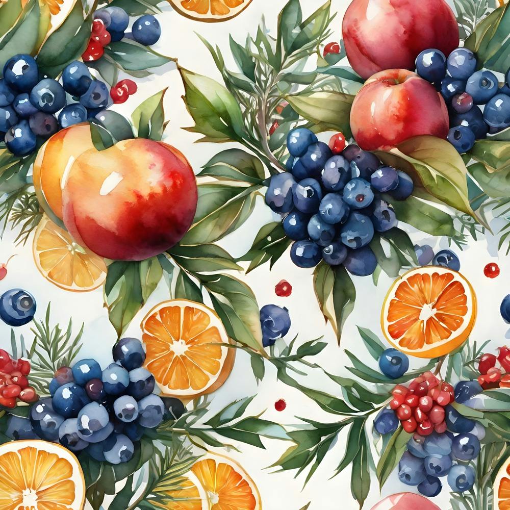 Watercolor Fruit Pattern
