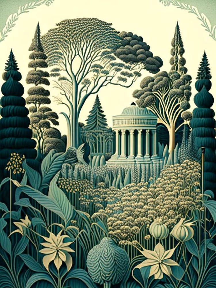 Vigeland Sculpture Park, Norway Vintage Botanical