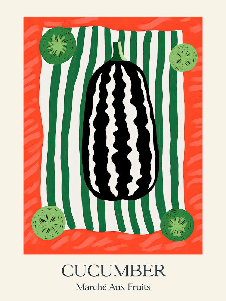 Marche Aux Fruits Cucumber Fruit Summer Illustration 4