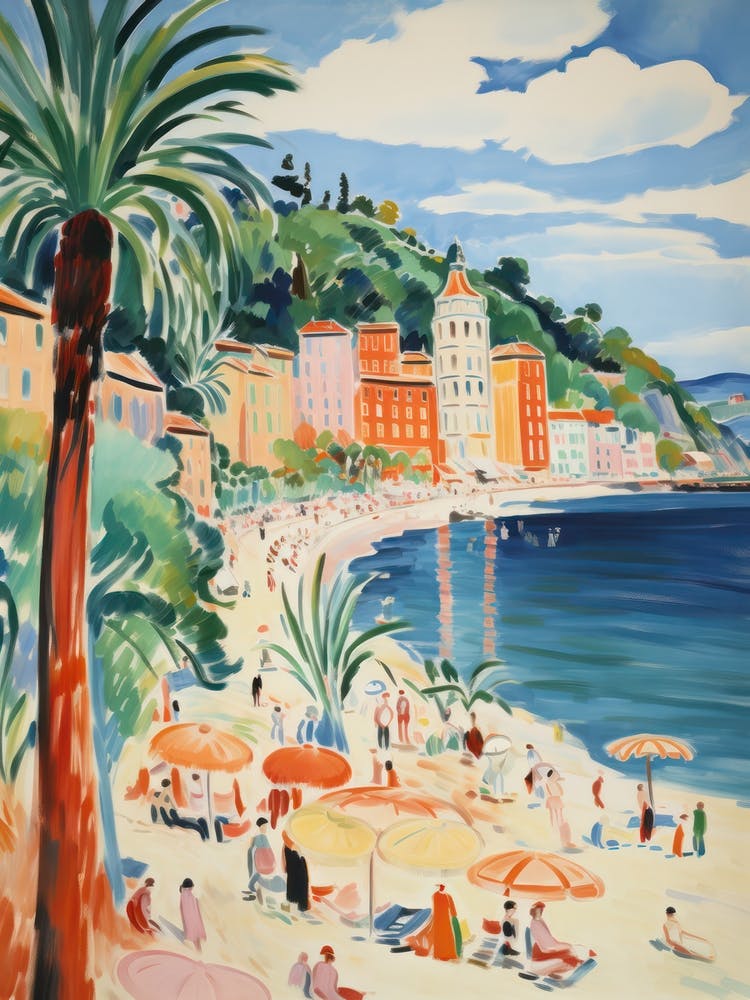 Lerici, Liguria   Italy Beach Club Lido Watercolour 4