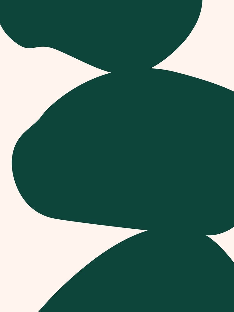 Abstract Bauhaus Shapes 2 Dark Green