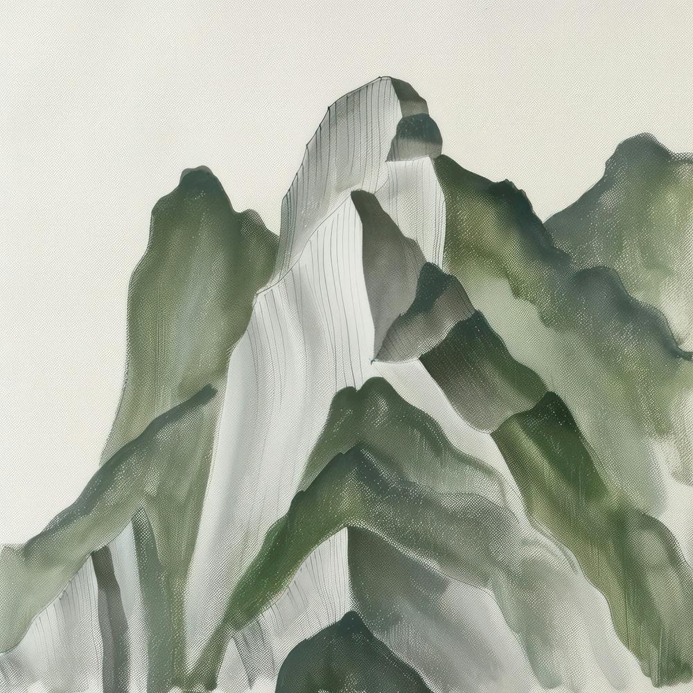 Japanese Watercolour Of Mount Myogi 7