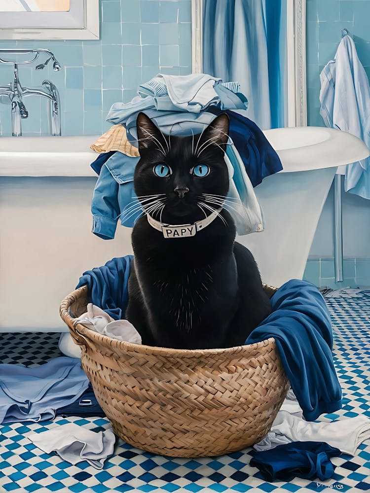 Cat In A Basket