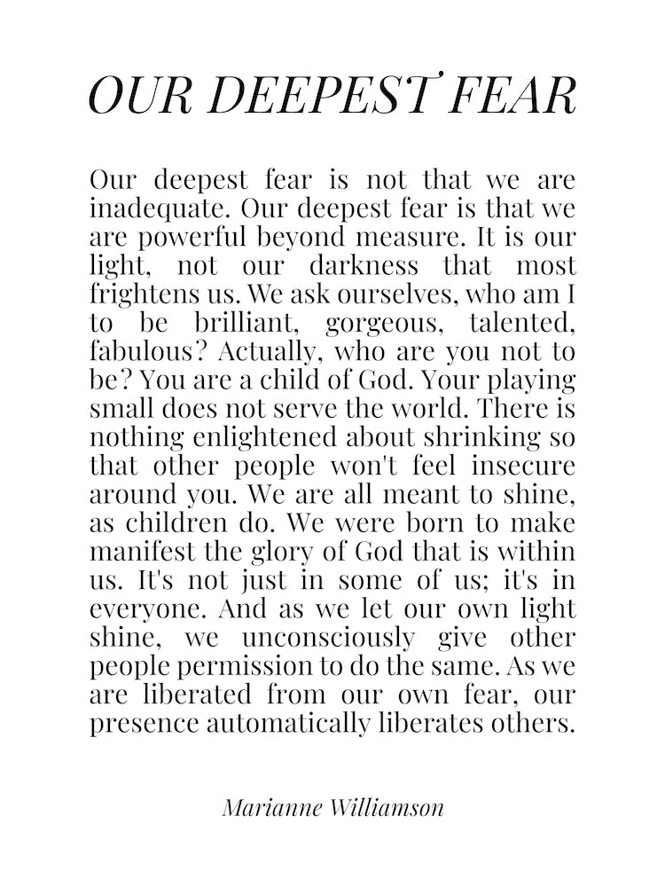 Our Deepest Fear (White tone)