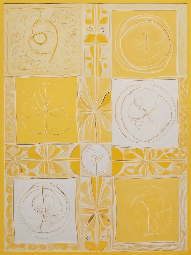 Yellow And White Squares