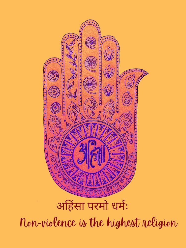Jain symbol of Ahimsa NonViolence by DollyJ