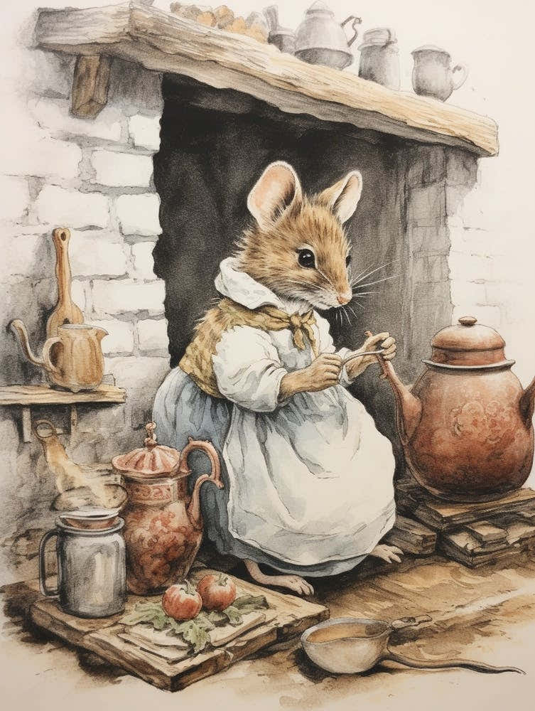 Storybook Animal Watercolour Rat 2