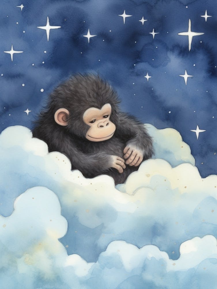 Baby Gorilla 1 Sleeping In The Clouds