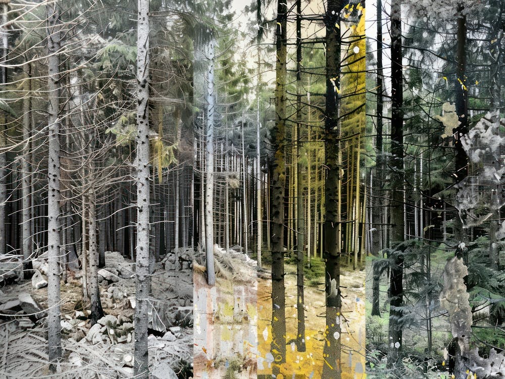 Forest Collage Vintage 1