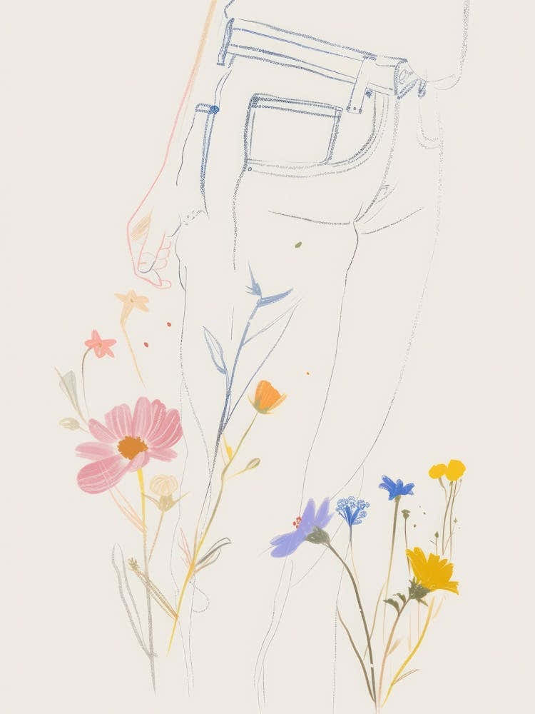 Jean Line Art Flowers 6