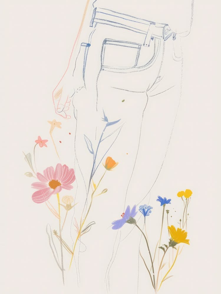 Jean Line Art Flowers 6