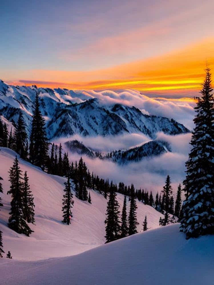 Snowbird, Usa Sunrise Skiing Poster