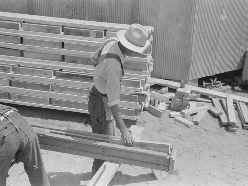 House Plant, Jig For Making Ceiling Board Nailers And Spacers,Southeast Missouri Farms Project By Russell Lee