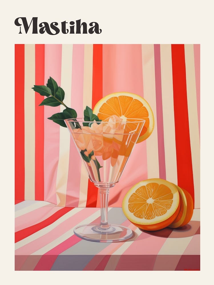 Mastiha Retro Cocktail Poster
