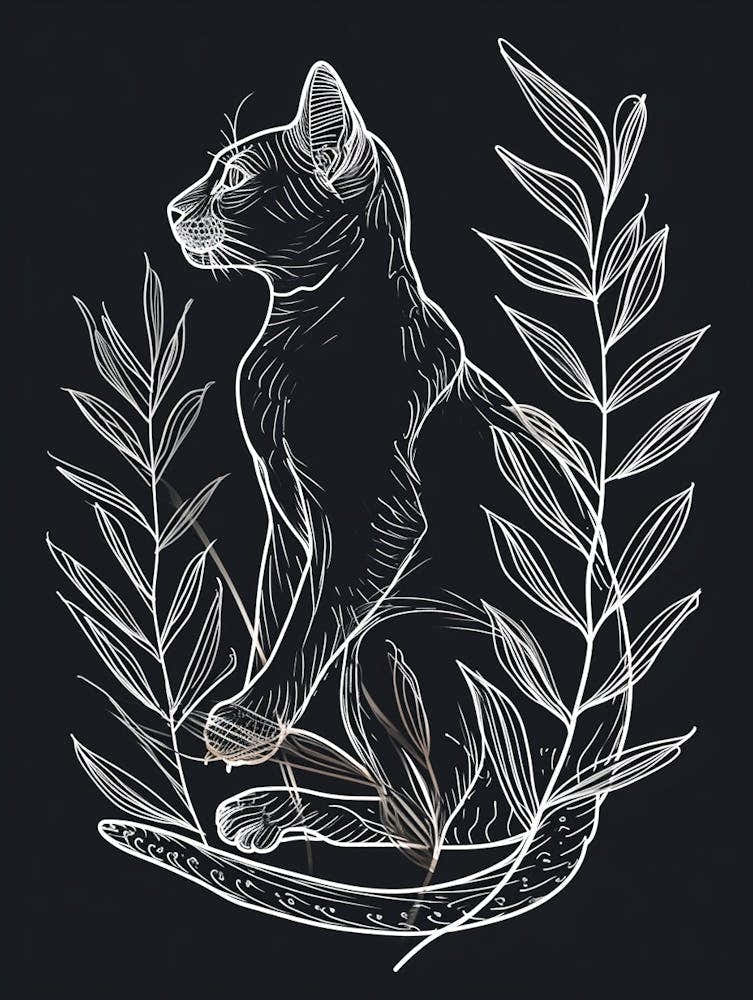 Ocicat Cat Minimalist Illustration 2