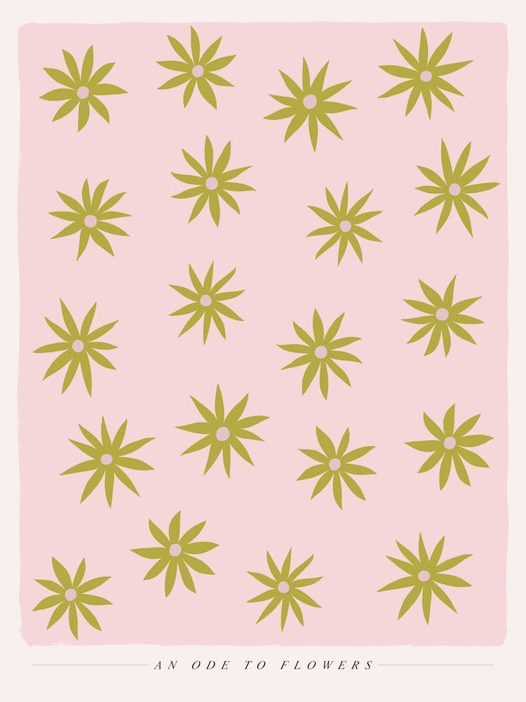 Ode To Flowers Green And Pink