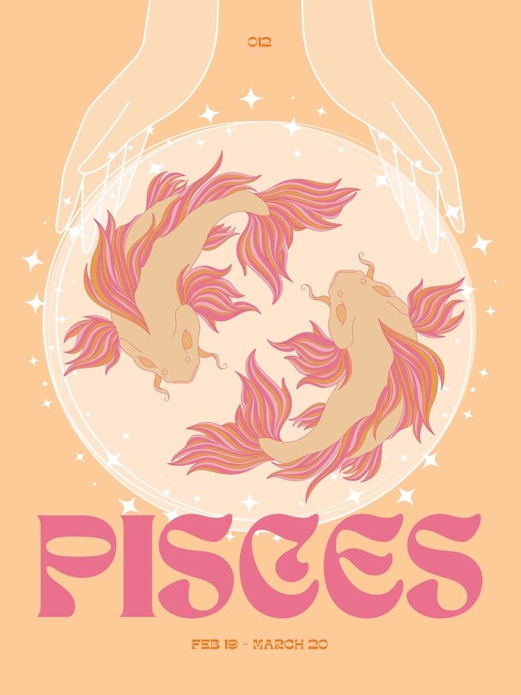 Orange Zodiac Pisces