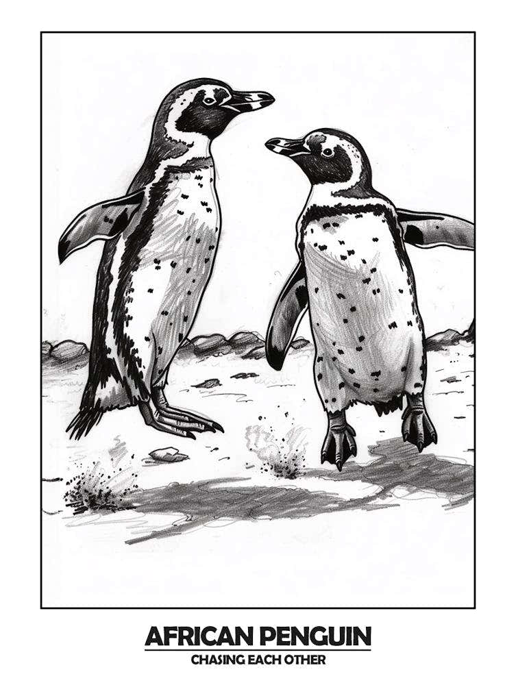 Penguins Chasing Eachother 1