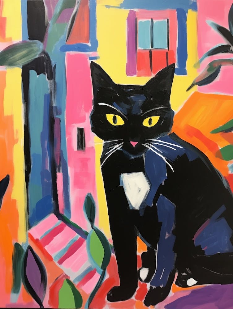 Painting Of A Cat In Barcelona Spain 2