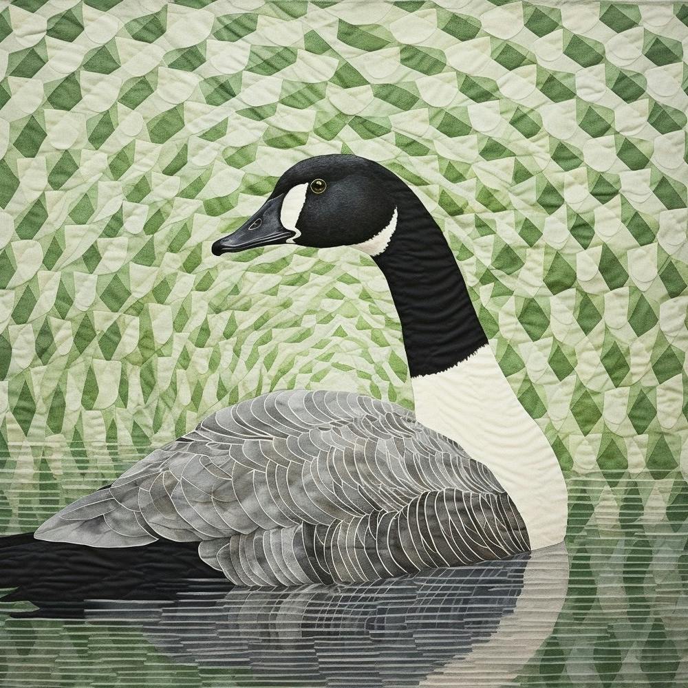Ohara Koson Inspired Bird Painting Canada Goose 2 Square