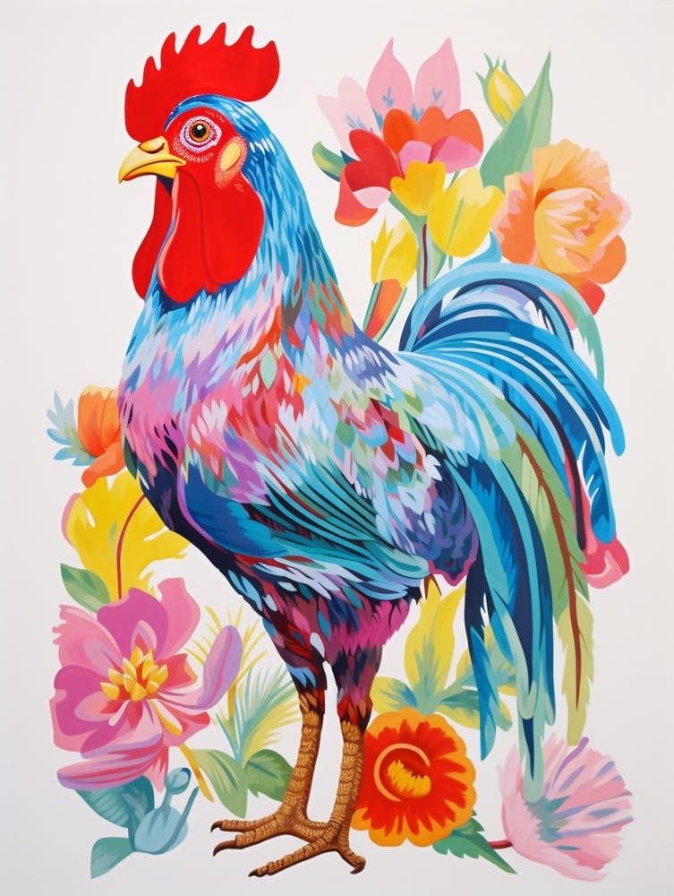 Colourful Bird Painting Chicken 5