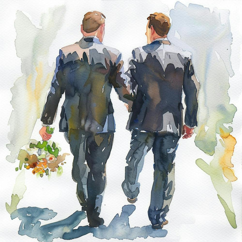Two Men Holding Hands 2