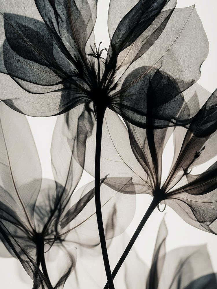 Black White Photograph Flowers 1