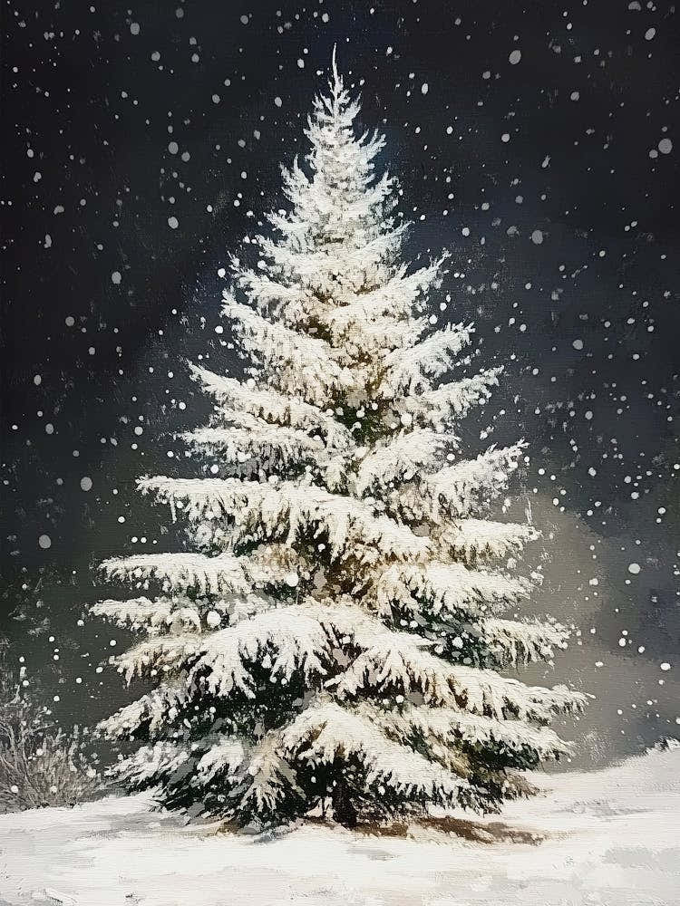Snowy Christmas Tree 1