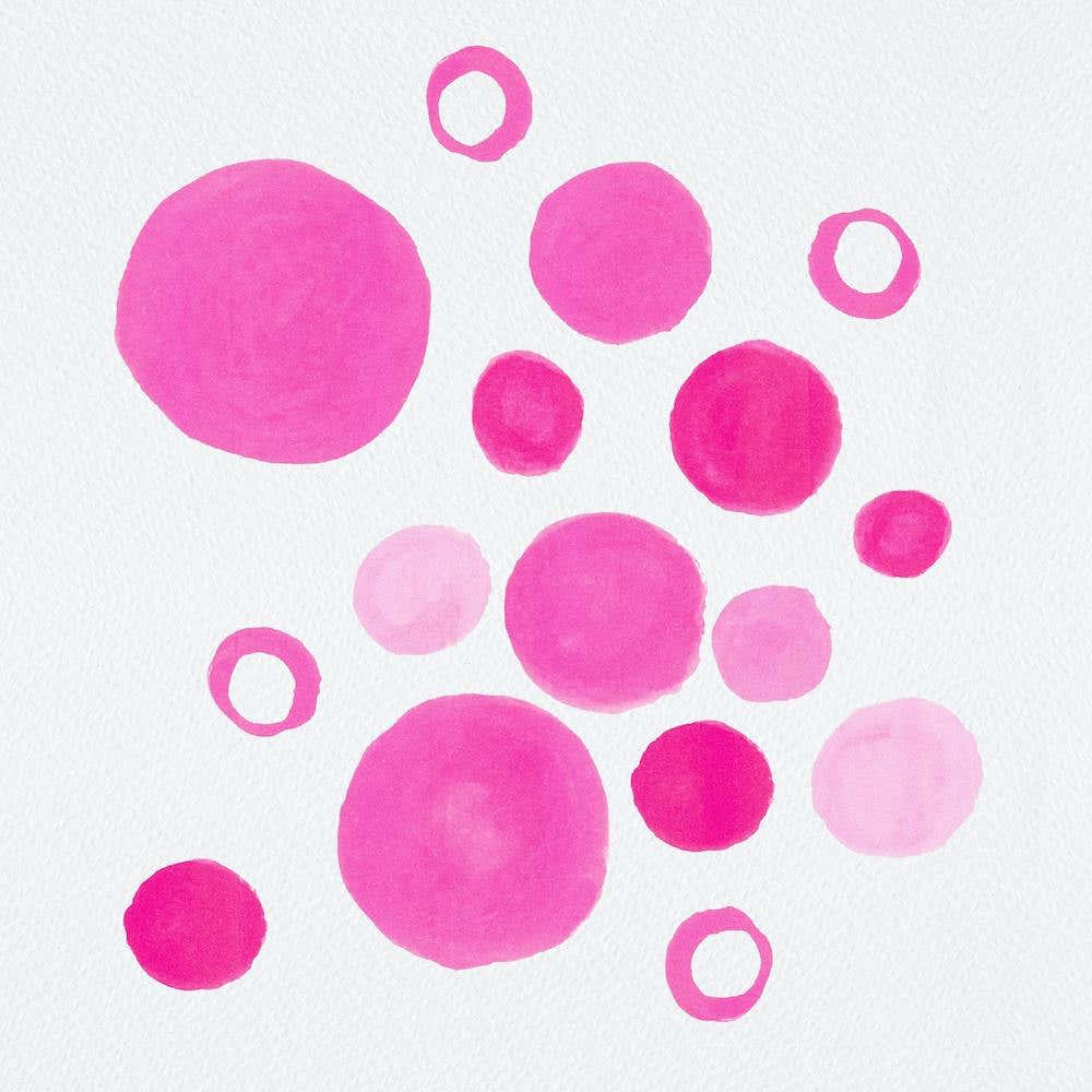 Pink Floral Circles Large Small