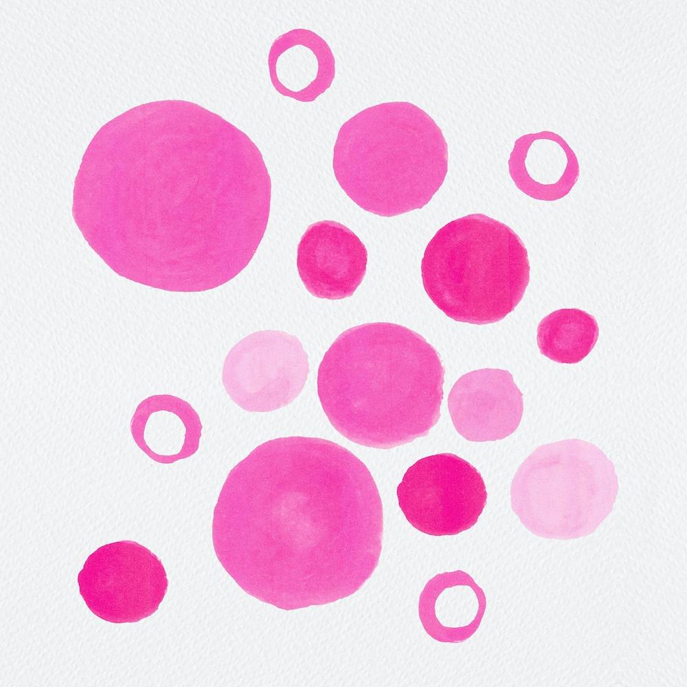 Pink Floral Circles Large Small