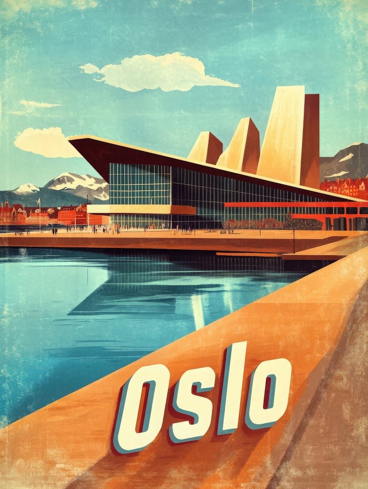 Aihrgdesign A Vintage Travel Poster Of Oslo 4